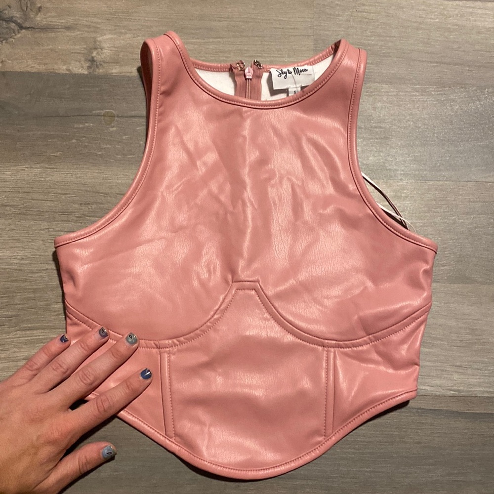 Dressed in lala leather corset top